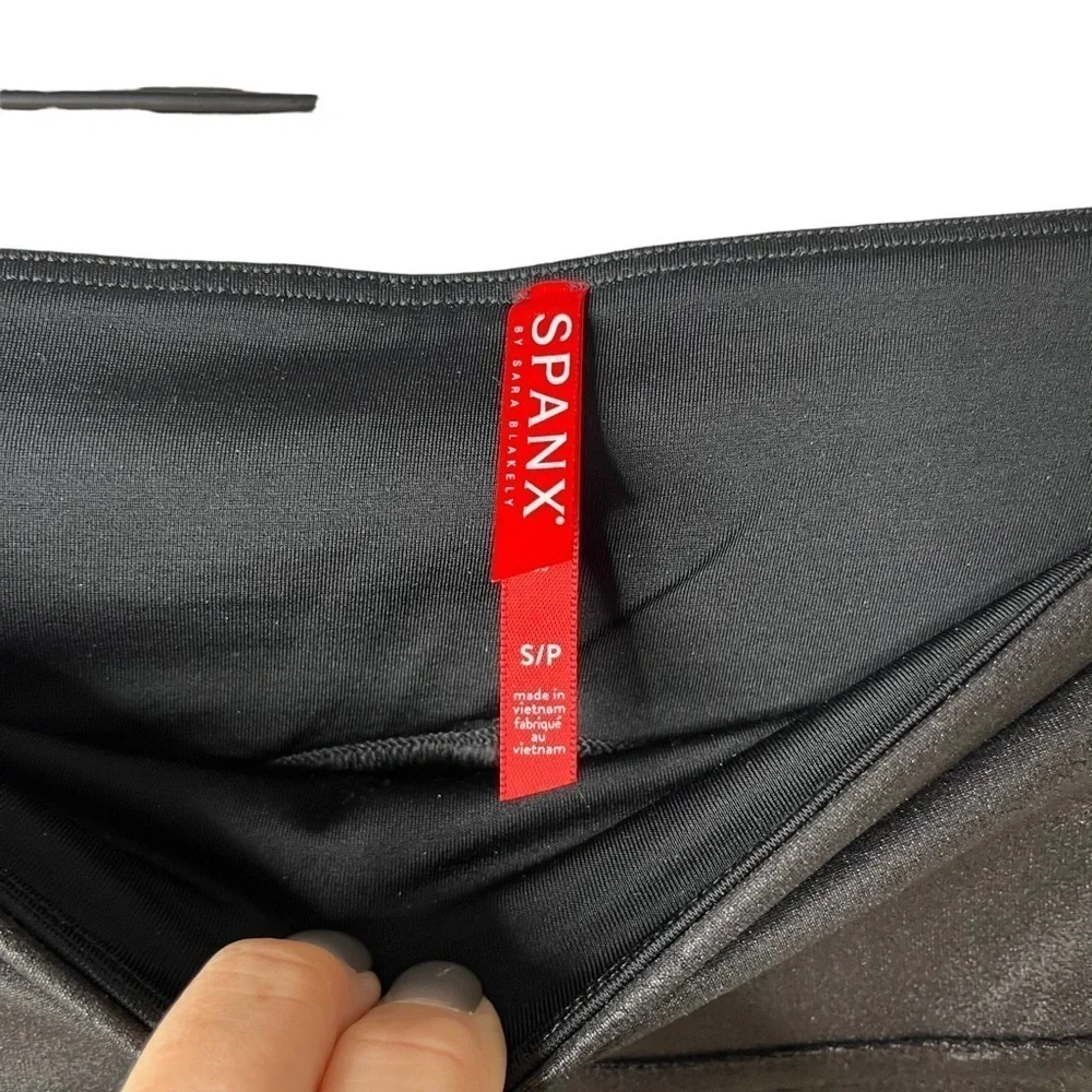 Spanx Faux Leather Moto Leggings Black Size Small Style 20136R
